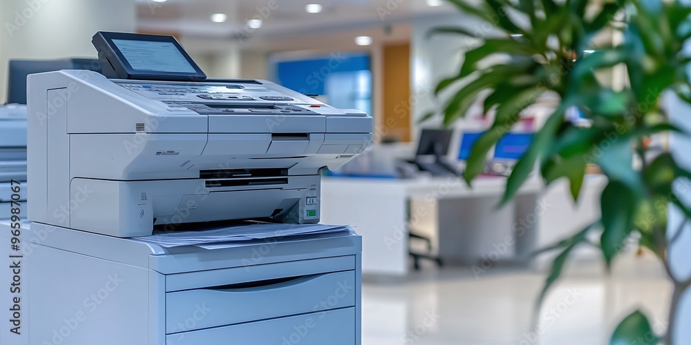 office laser printer and photocopier in a corporate setting, multifunction device for copying, printing, scanning, and faxing, ideal for business and office work office laser printer and photocopier in a corporate setting, multifunction device for copying, printing, scanning, and faxing, ideal for business and office work