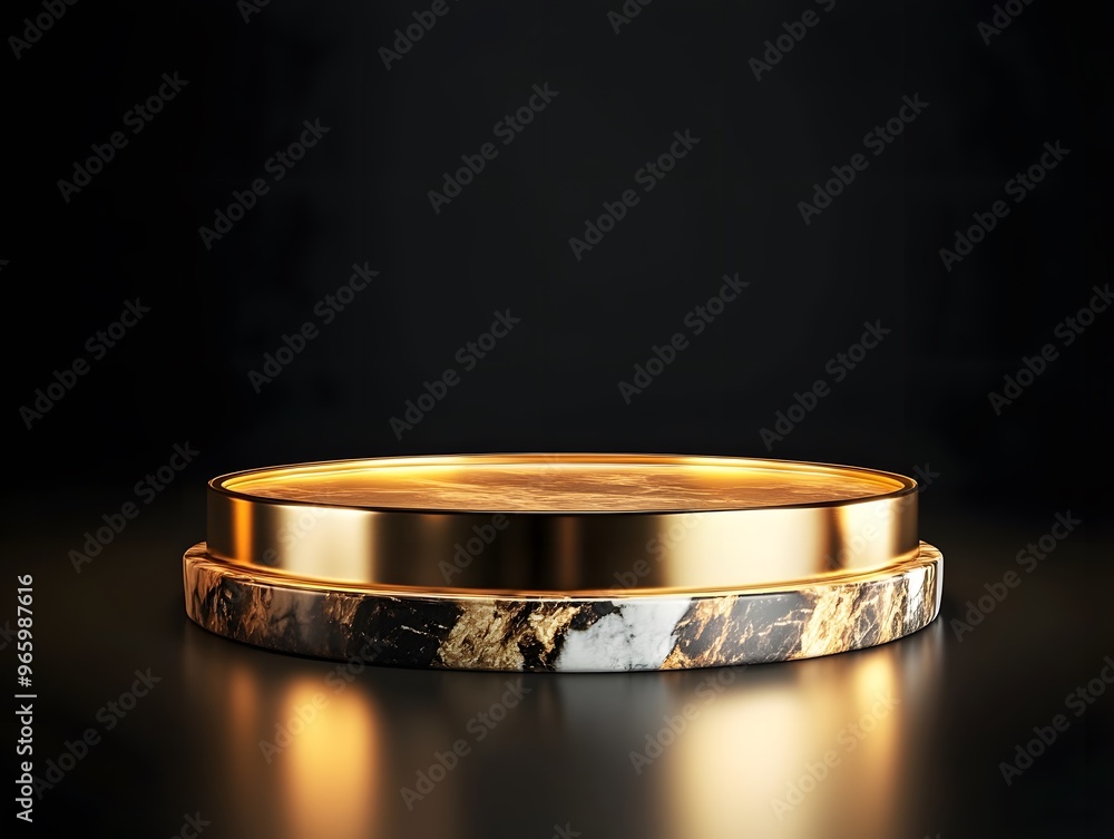 Luxury Gold and Marble Podium for Product Display Luxury Gold and Marble Podium for Product Display