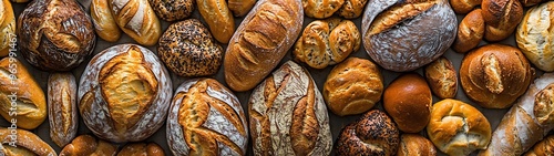 Scenic Bread Selection Featuring Golden Brown Baguettes Corner Highlight.