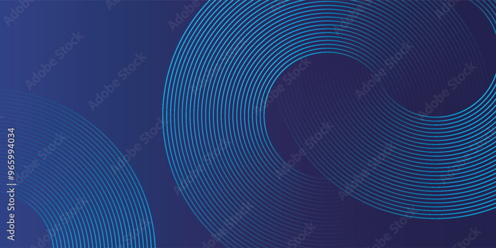 Abstract blue glowing geometric lines on dark blue background. Modern shiny blue circle lines pattern. Futuristic technology concept. Suit for cover, poster, banner, brochure, header, website Abstract blue glowing geometric lines on dark blue background. Modern shiny blue circle lines pattern. Futuristic technology concept. Suit for cover, poster, banner, brochure, header, website