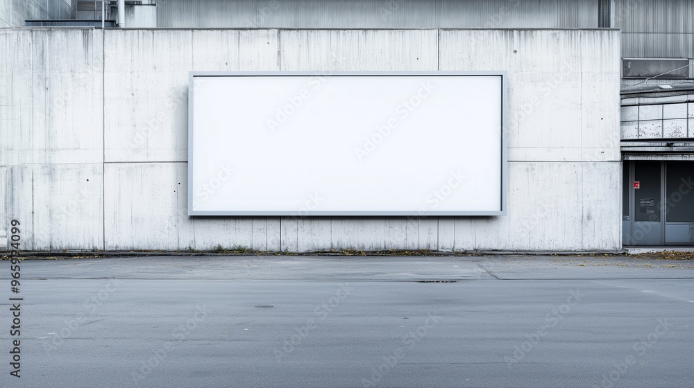 Obraz premium Mockup of an empty billboard on the concrete street background.