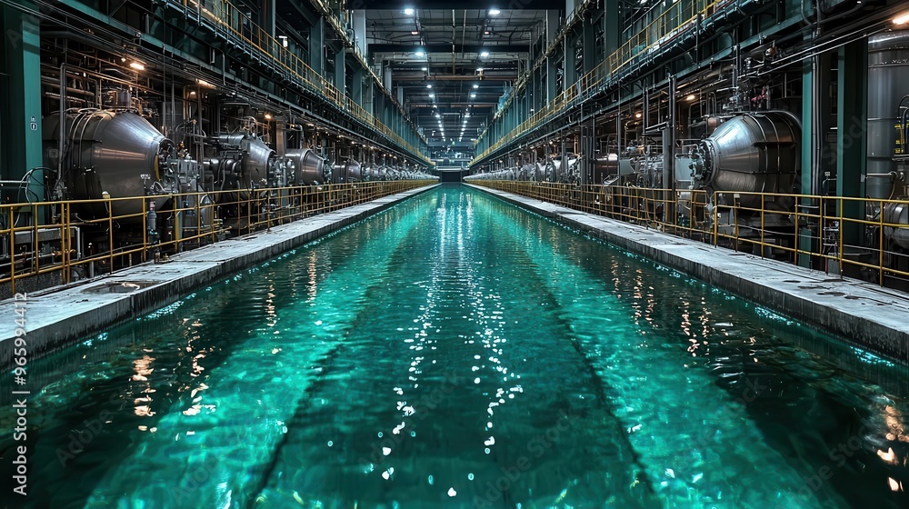 Obraz premium Municipal Water Treatment at an Urban Facility