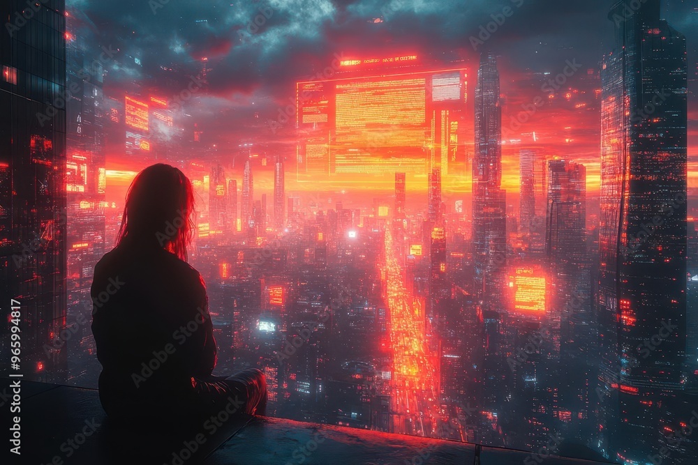 futuristic corporate cityscape at dusk holographic infographics float above sleek skyscrapers vibrant neon accents bustling hover traffic futuristic corporate cityscape at dusk holographic infographics float above sleek skyscrapers vibrant neon accents bustling hover traffic