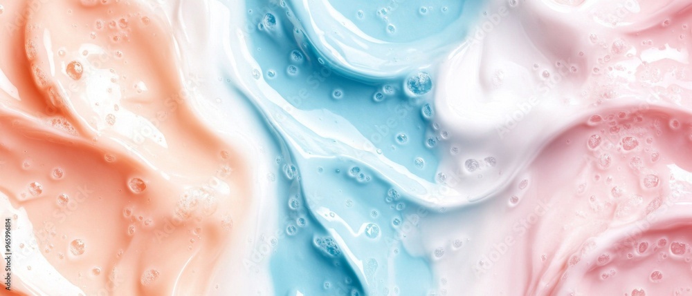 Fototapeta premium Skincare, cosmetics and beauty product texture abstract background, hygiene cream, gel or lotion, scrub mask sample and spa soap