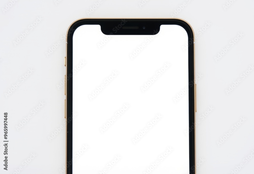 Smartphone display with a white background ideal for demonstrati Smartphone display with a white background ideal for demonstrati