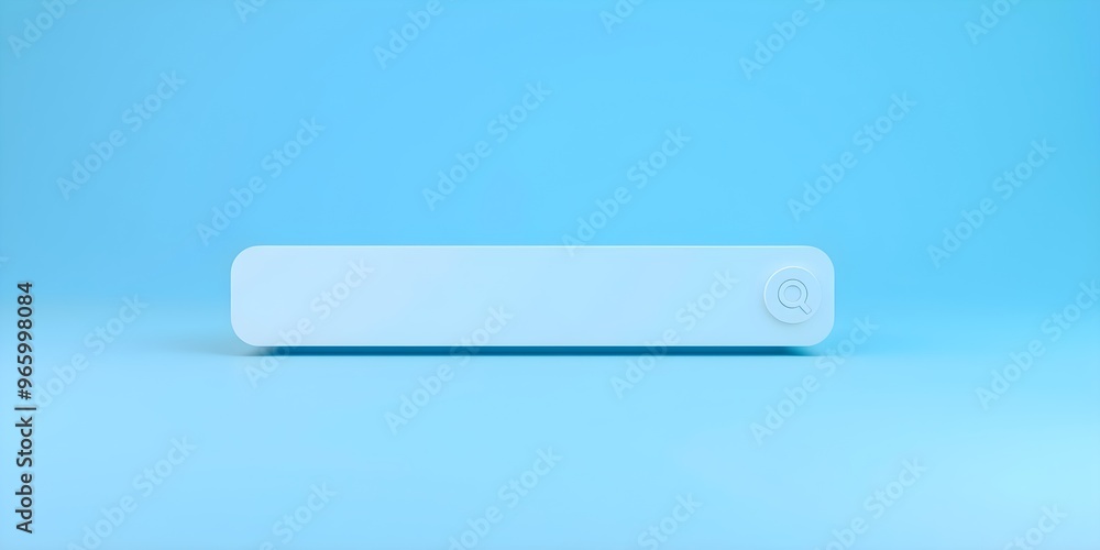 Blue Minimalism: Search Bar with 3D Depth Blue Minimalism: Search Bar with 3D Depth