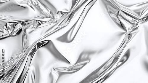 glossy liquid silver foil background with polished surface and elegant texture, perfect for luxury and futuristic design, offering a clean and sleek aesthetic in modern metallic contexts photo