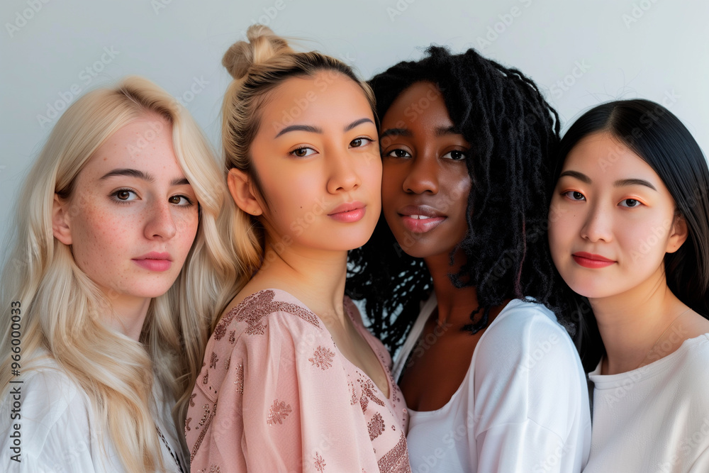 diverse group of women, natural beauty concept diverse group of women, natural beauty concept
