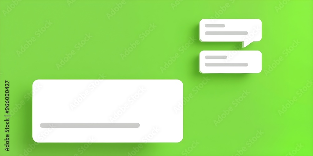 Minimal Chat Bubble Bar: Vibrant Green 3D Render Minimal Chat Bubble Bar: Vibrant Green 3D Render