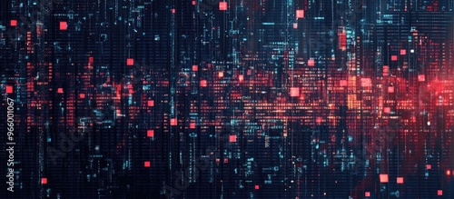 Wallpaper Mural 8 bit pixelated background featuring network data transmission binary code signal failure data decay technical issues glitch effects and computer screen errors Torontodigital.ca