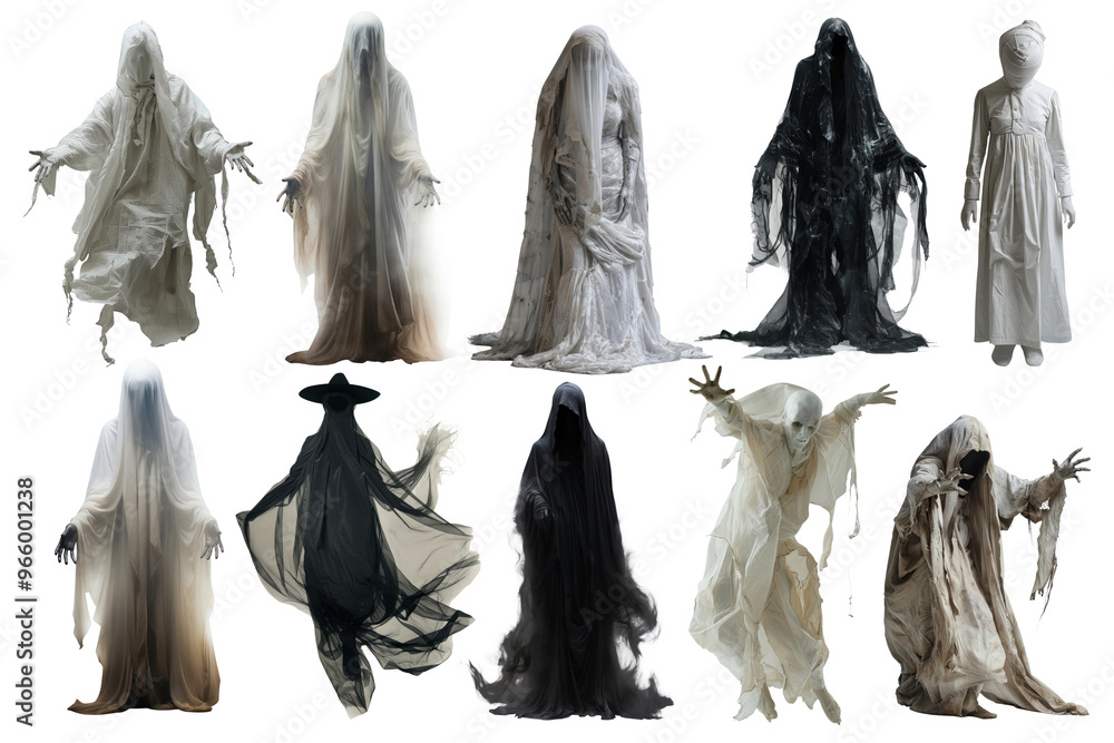 PNG ghost element set, transparent background PNG ghost element set, transparent background