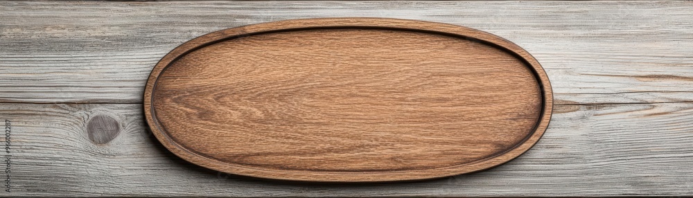 Naklejka premium Blank oval-shaped wooden sign with a smooth surface, perfect for engraving or painting, oval wooden sign blank, customizable decor