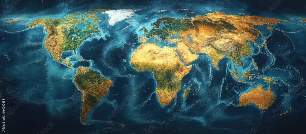 World Relative Scale A detailed world map highlighting the relative position and size of a ...