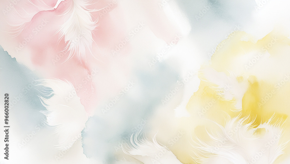 Delicate Watercolor Feathers Gentle Pastel Brushstrokes Background, Tranquil, Subtle, White and Cream, Ethereal Art Wallpaper or Backdrop Delicate Watercolor Feathers Gentle Pastel Brushstrokes Background, Tranquil, Subtle, White and Cream, Ethereal Art Wallpaper or Backdrop