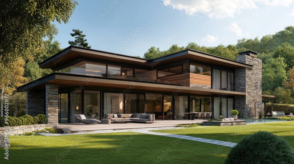3D visualization and design of a contemporary home structure 3D visualization and design of a contemporary home structure
