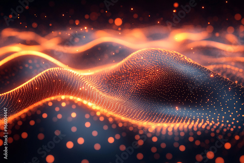 Abstract wave particle technology background	
