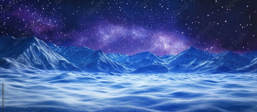 Abstract winter scenery for festive greetings Majestic mountains and snow under a starry night sky The message displayed on a snow covered meadow Abstract winter scenery for festive greetings Majestic mountains and snow under a starry night sky The message displayed on a snow covered meadow