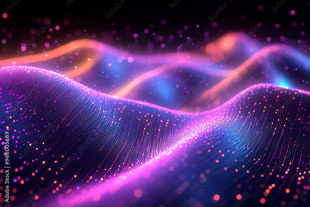 Fototapeta premium Abstract wave particle technology background 