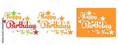 Modern Happy Birthday text design for stylish greeting cards and invitation templates .