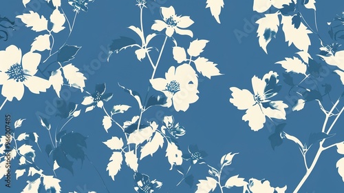 Floral silhouette wallpaper