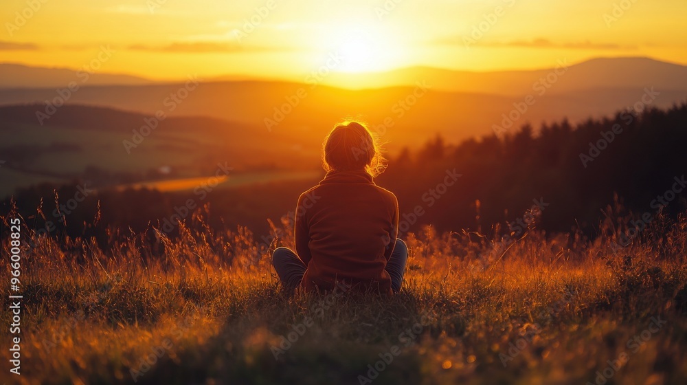Serene Sunset Meditation in Nature with Warm Golden Light and Scenic Views Serene Sunset Meditation in Nature with Warm Golden Light and Scenic Views