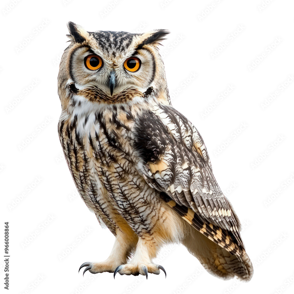 Naklejka premium The Wise Owl's Intense Gaze - A Symbol of Knowledge and Strength.