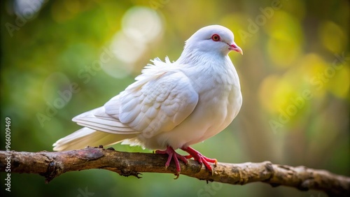 A Close-Up Photograph Of A White Dove Perched On A Branch, Its Feathers Ruffled By A Gentle Breeze.