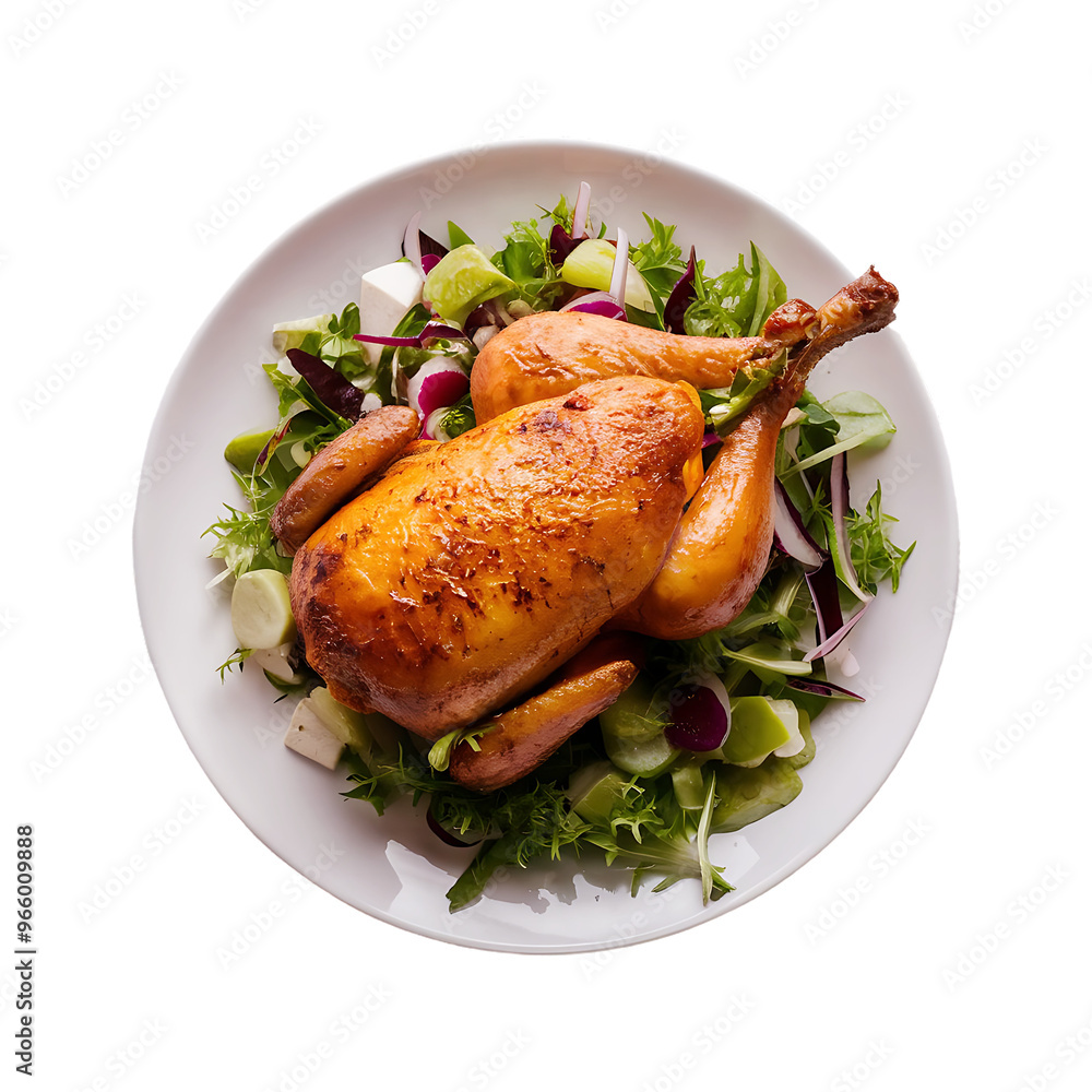Roasted Chicken isolated on a transparent background by AI generative Roasted Chicken isolated on a transparent background by AI generative