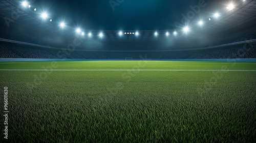 The soccer match took place in a stadium, with a vibrant banner in the background and the ball rolling smoothly on the textured field. soccer, stadium, field, background, court, sport, banner, texture