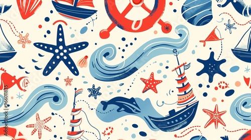 nautical pattern seamless wallpaper