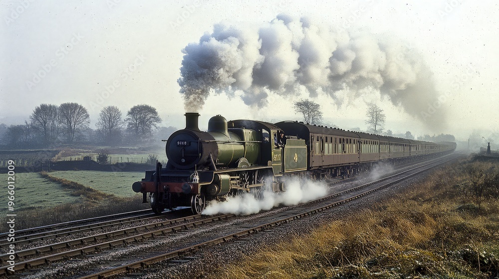 Obraz premium Steam Train in the Countryside