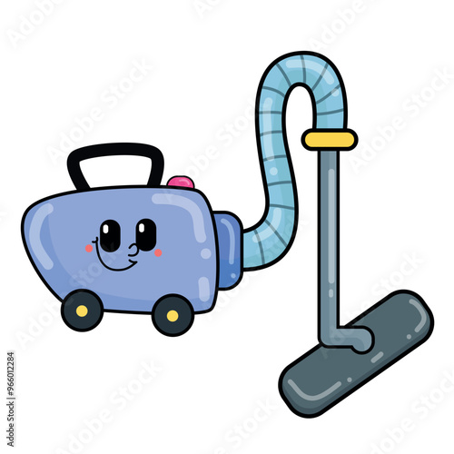 Cute Vacuum Cleaner Clipart Illustration