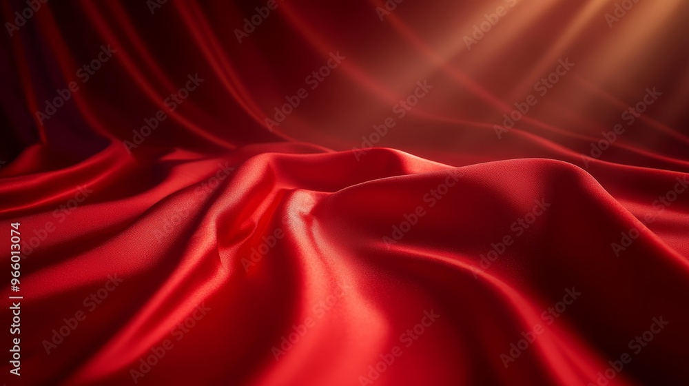 Obraz premium A high-end studio background with a red gradient, ideal for luxury product presentations. The opulent textures and sophisticated lighting create an elegant atmosphere, perfect for highlighting premium