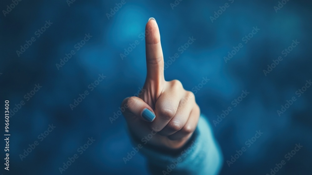 A single finger pointing up, a gesture symbolizing choice, direction, and focus. A single finger pointing up, a gesture symbolizing choice, direction, and focus.