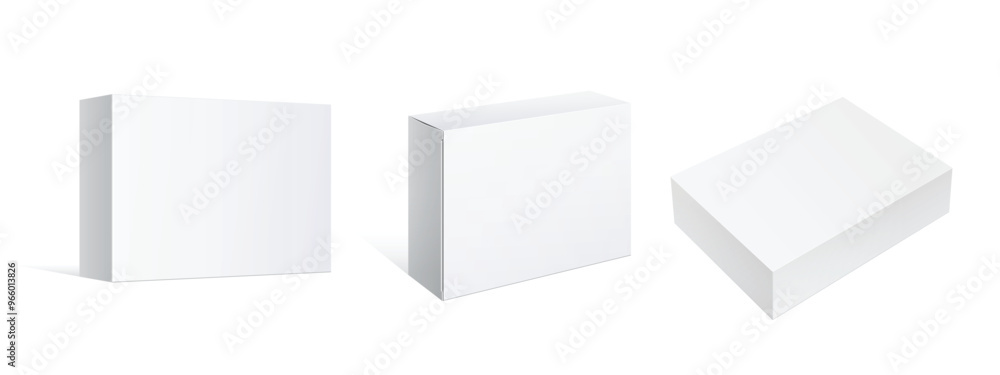 Light Realistic Package Cardboard Box with a transparent window. Front view. Template For Mockup Your Design. vector illustration. Light Realistic Package Cardboard Box with a transparent window. Front view. Template For Mockup Your Design. vector illustration.