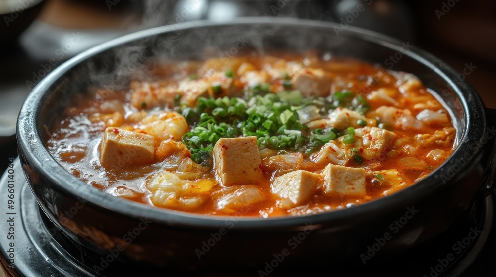 Spicy Korean Stew with Tofu and Scallions Spicy Korean Stew with Tofu and Scallions