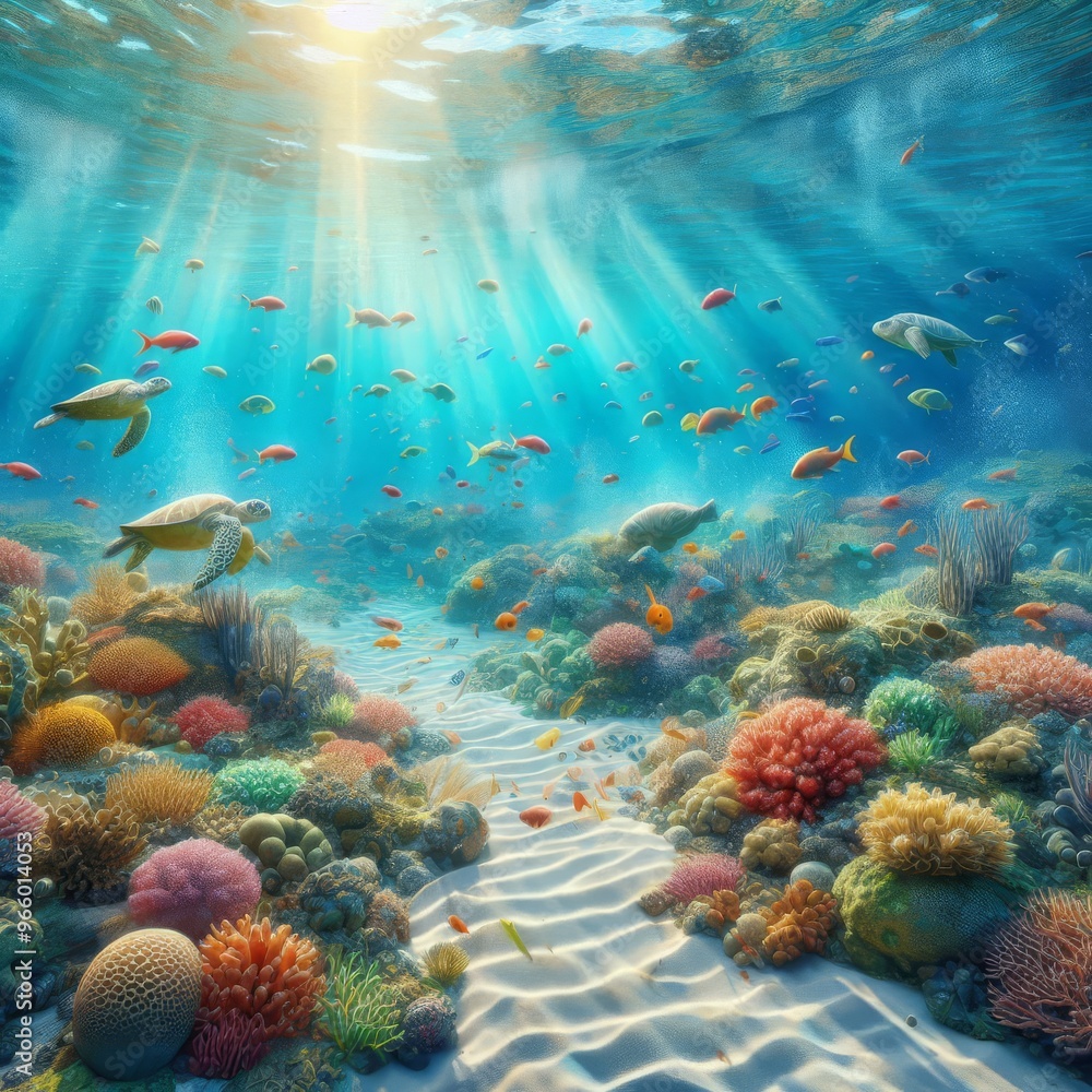 Naklejka premium coral reef in the sea