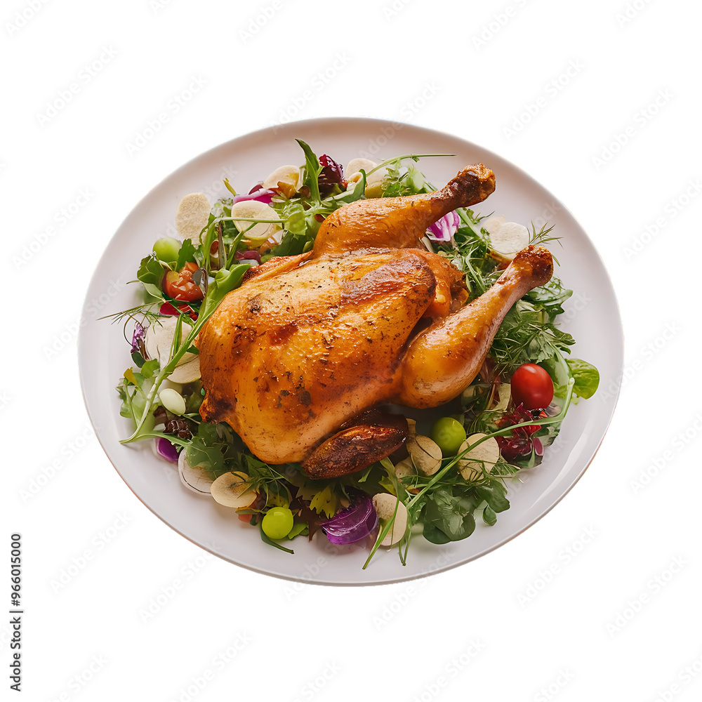 Roasted Chicken isolated on a transparent background by AI generative Roasted Chicken isolated on a transparent background by AI generative