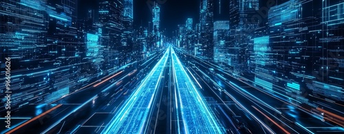5G Smart City  Future Cyber Technology City  Communication Network Concept  Internet and Global Connection  Stock Market