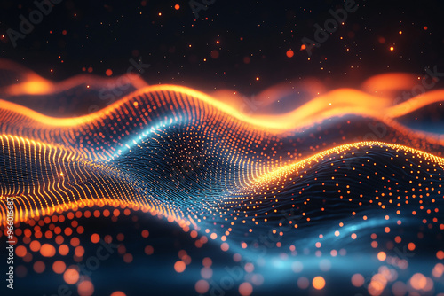 Abstract wave particle technology background  