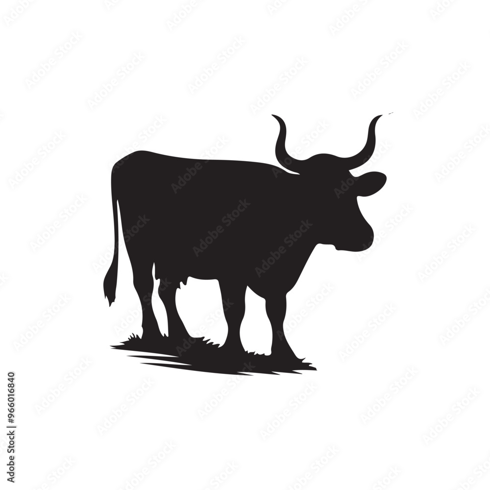 Silhouette of Cow, silhouette or illustration of a cow or buffalo, Ideal for farm, ranch branding. Perfect for logos, decals. Black, white background. Silhouette of Cow, silhouette or illustration of a cow or buffalo, Ideal for farm, ranch branding. Perfect for logos, decals. Black, white background.