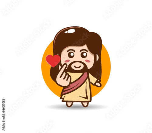 Cute Jesus Christ cartoon character