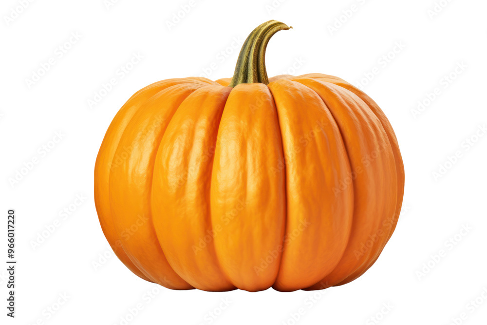 Obraz premium Realistic image of an orange pumpkin, isolated on a white background.