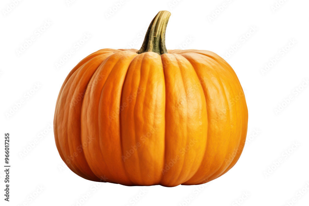 Fototapeta premium Realistic image of an orange pumpkin, isolated on a white background.