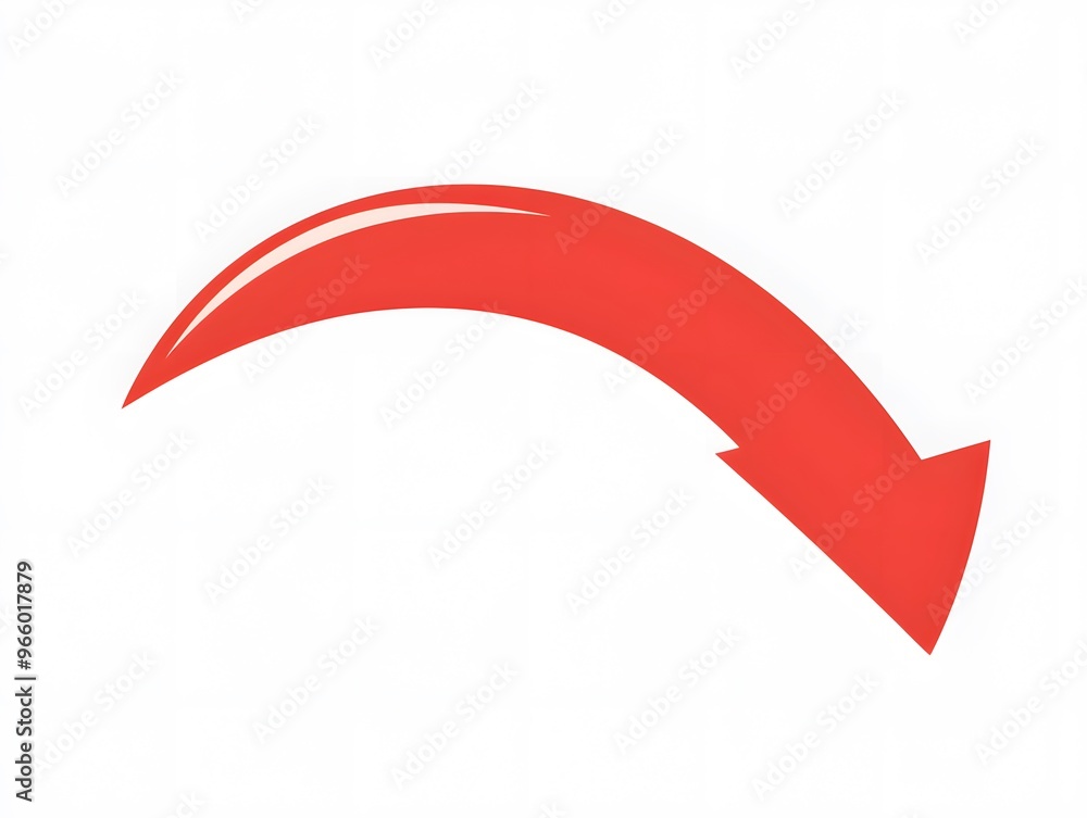 A red curved arrow pointing to the right on a white background. A red curved arrow pointing to the right on a white background.