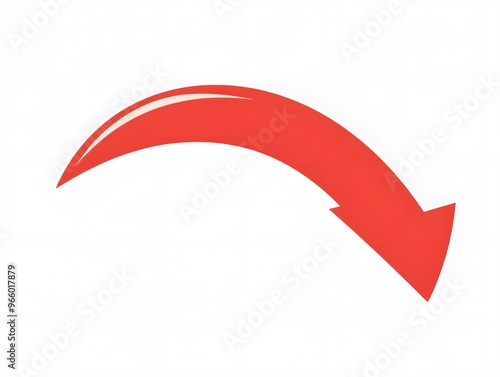 A red curved arrow pointing to the right on a white background.