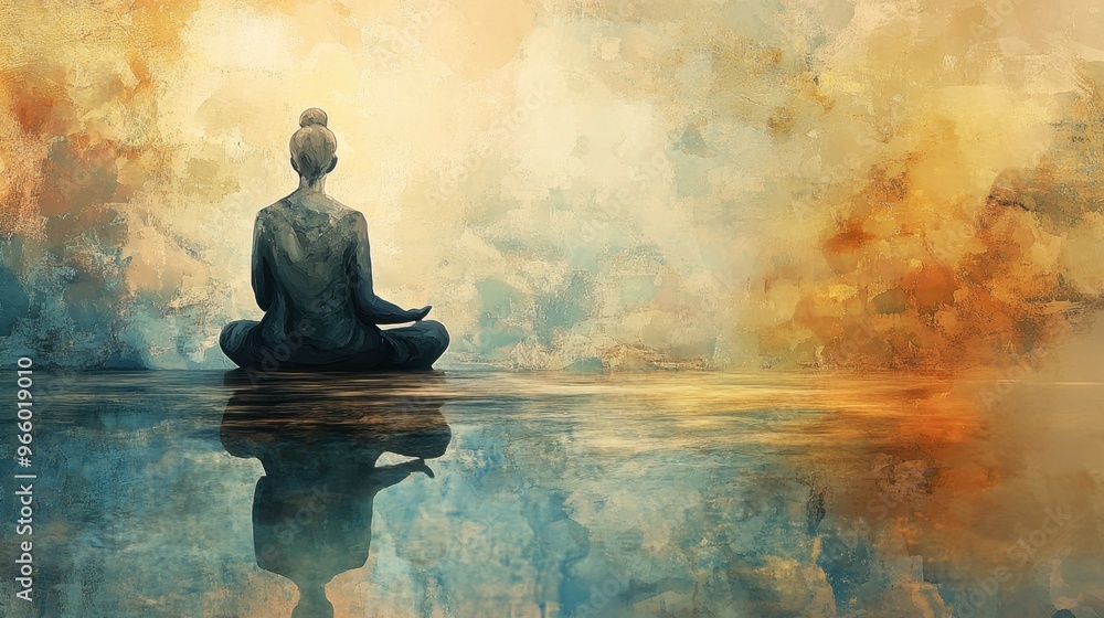 Abstract representation of therapy and psychology, with calming elements and a serene atmosphere. Abstract representation of therapy and psychology, with calming elements and a serene atmosphere.