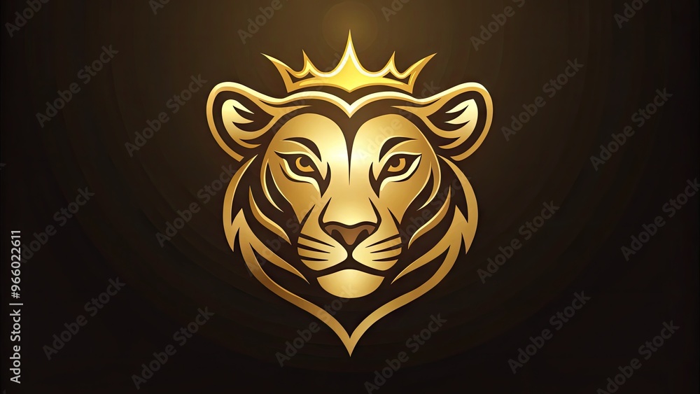 A majestic lioness's regal face is incorporated into a modern, golden corporate logo, symbolizing strength, courage, and empowerment, set against a clean, minimalist background. A majestic lioness's regal face is incorporated into a modern, golden corporate logo, symbolizing strength, courage, and empowerment, set against a clean, minimalist background.