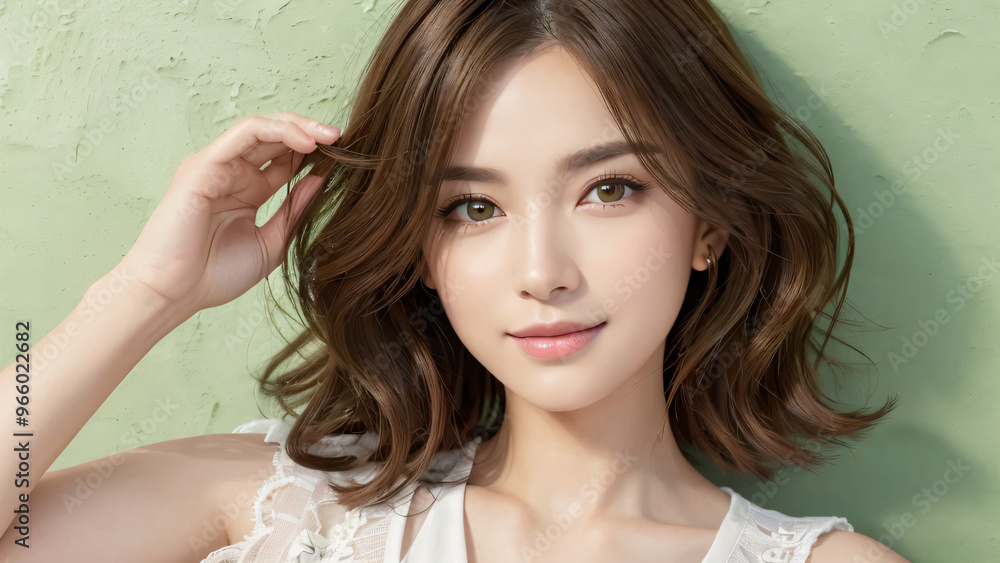 Fototapeta premium 髪をかき上げる女性