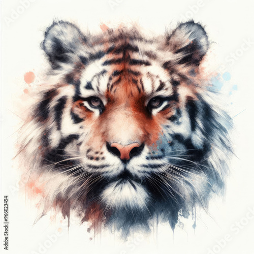 illustration painting of tiger head